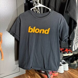 Black T-Shirt with Bold Orange Print